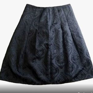 Talbots A-Line Jacquard Skirt-Black-6p